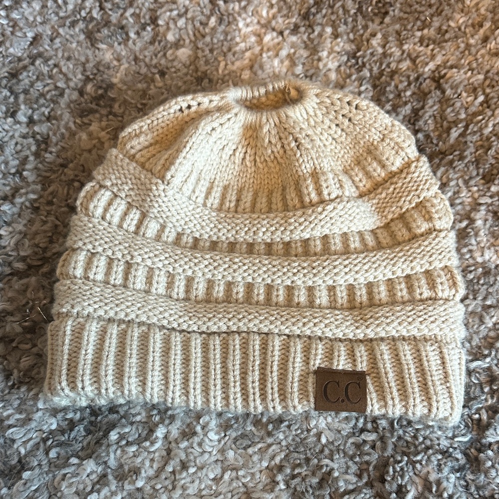 CC Cream Knit Beanie